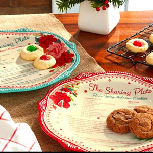 2pc 12" Pioneer Woman Cheerful Rose Sharing Plates NWT